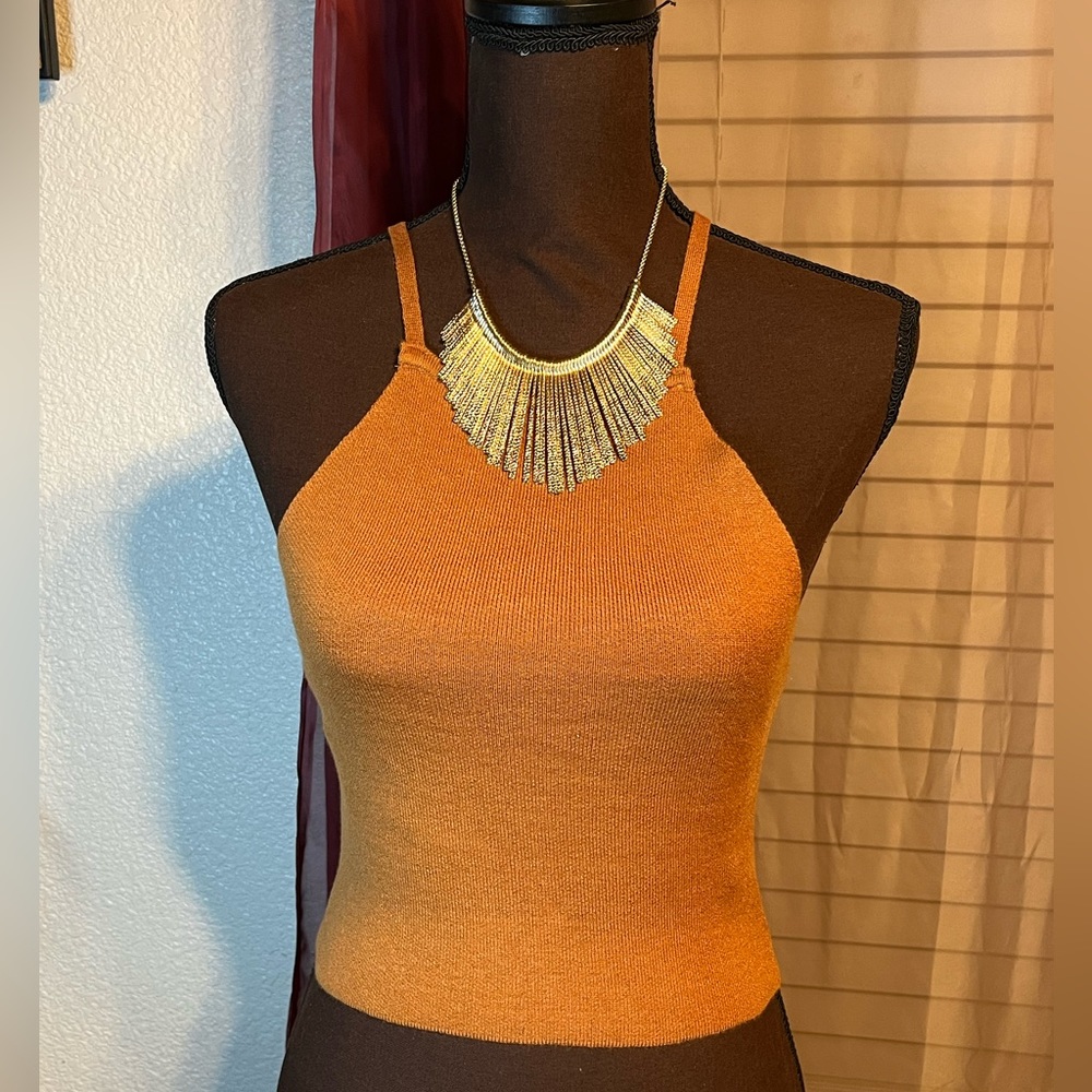 Sweater-Knit Cropped Cami (Praline)
